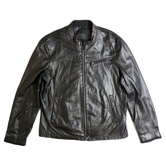 John Varvatos Other - John Varvatos Star USA Lambskin Jacket Mens Large Moto Biker Lightweight